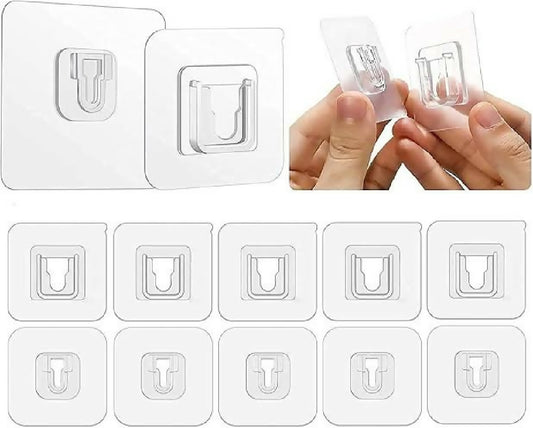 Pack Of 10 Double Sided Patch Hook Buckle Transparent Adhesive Wall Hooks