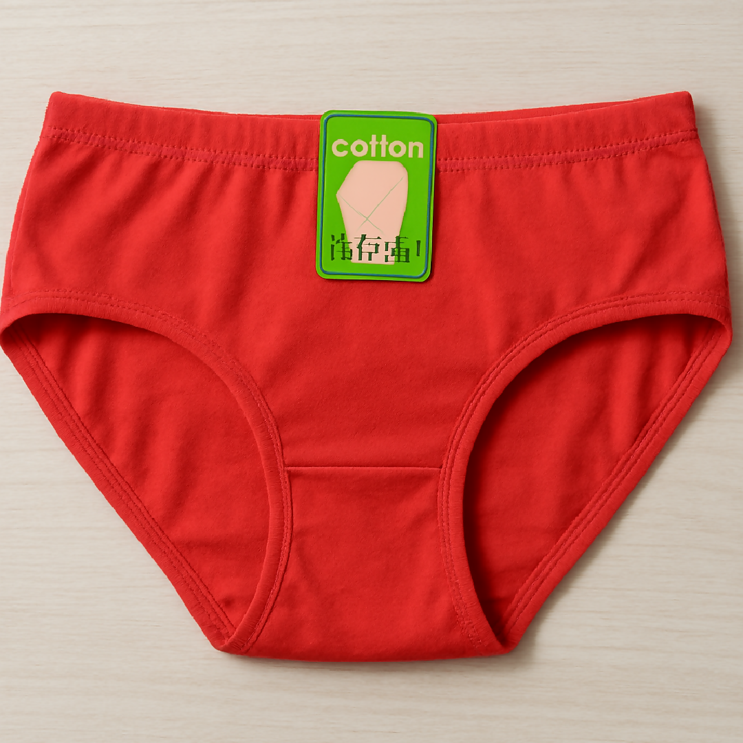 Piece) - Large Jersey Plain Panty for Women - Soft Comfortable Everyday Underwear - Lightweight and Breathable Lingerie in Red - 1 Piece - Large