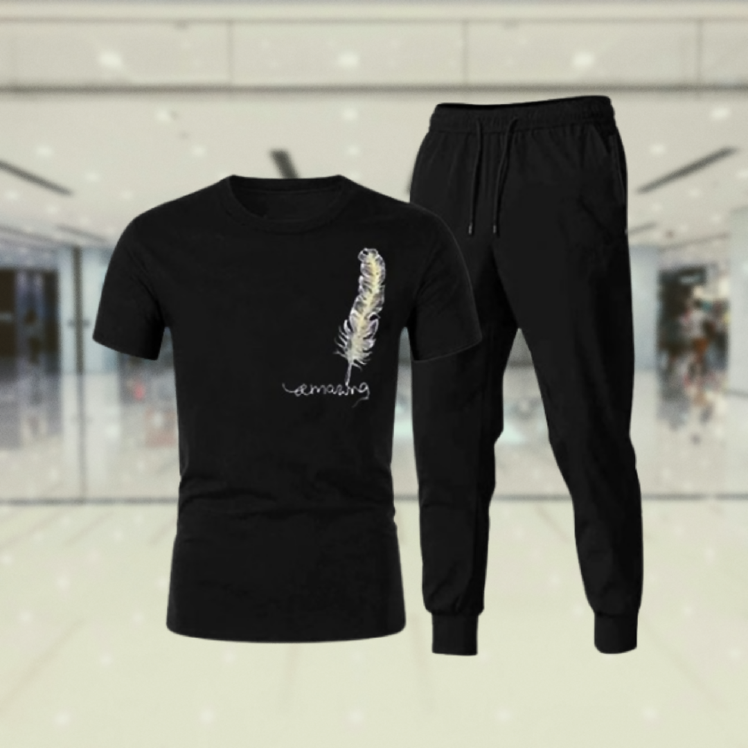 Tracksuit Amazing Trendy Smart black t shirt And Trouser For boys Men Fitness Training Muscle Workout Gym track suit for Men L