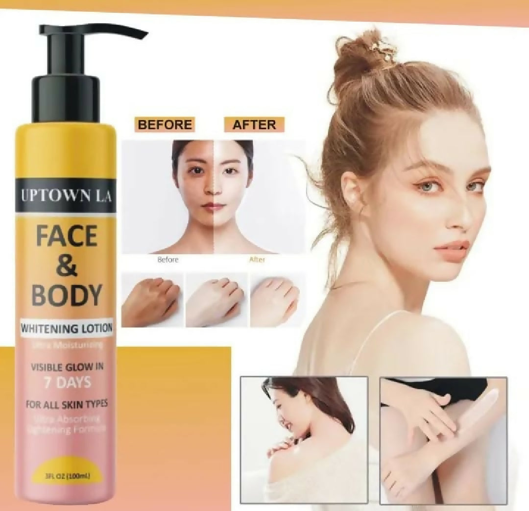 Uptown LA Face or Body Whitening Lotion Brightening Moisturizing Cream for Glowing or Even Skin Tone