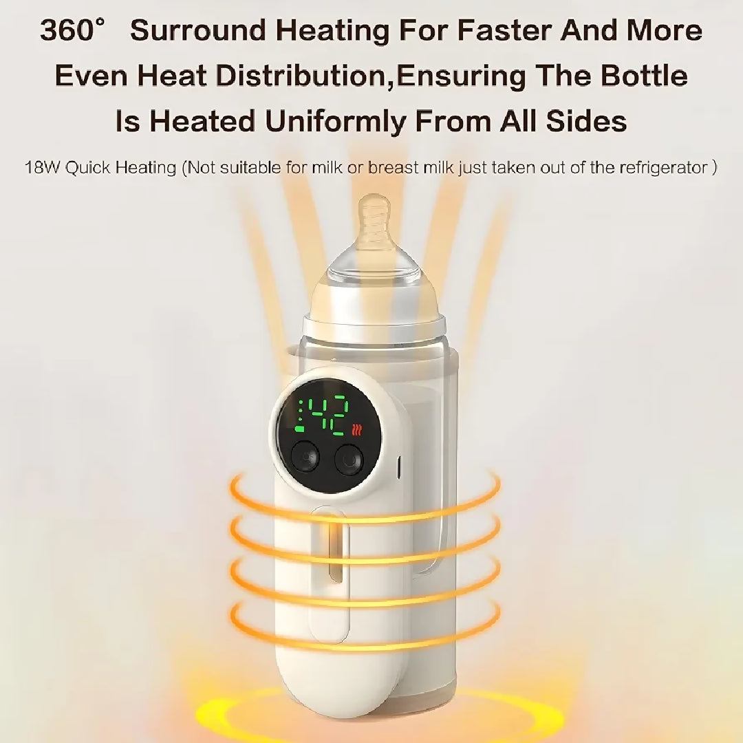 Portable Baby Bottle Warmer Portable Bottle Warmer for Travel Upgraded Baby Milk Warmer for Breastmilk or Formula Bottle Warmer On The Go with Milk Volume Window 6 Temperature Control 8000 MAh