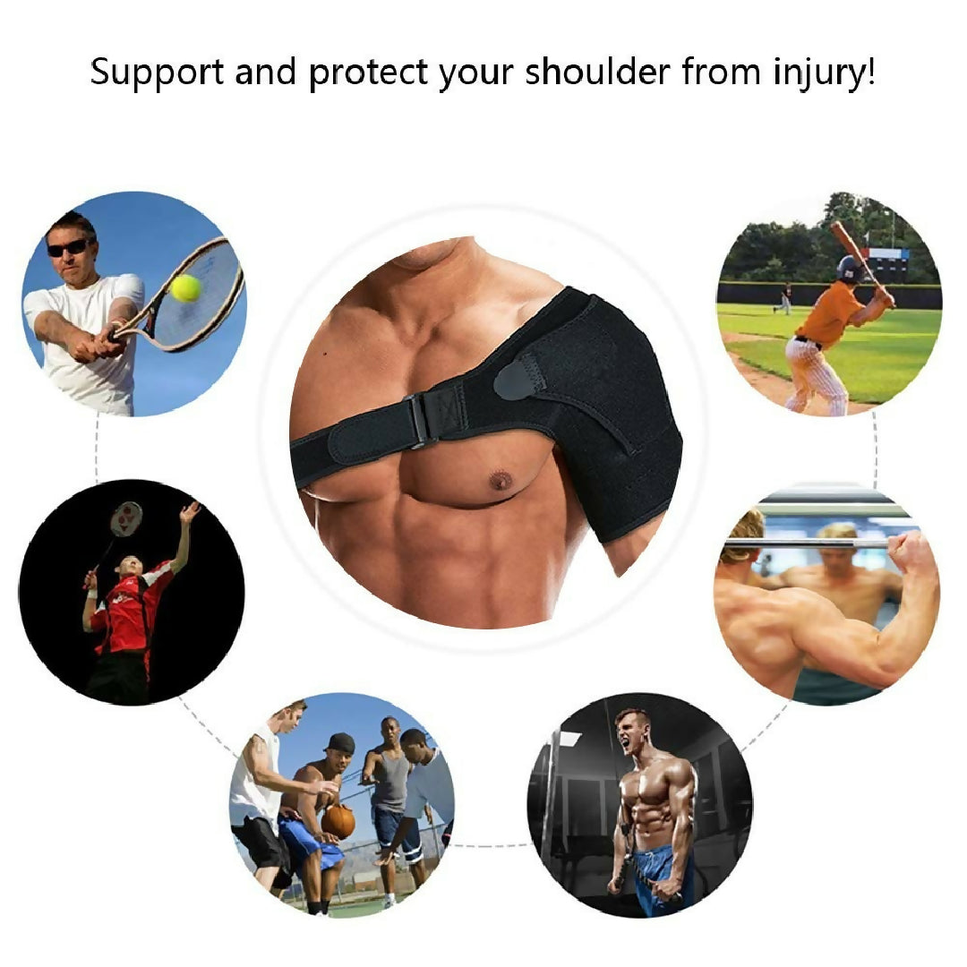 Shoulder Support for Men and Women with Pressure Pad Adjustable Posture Corrector Brace for Pain Relief Muscle Strain Injury Recovery