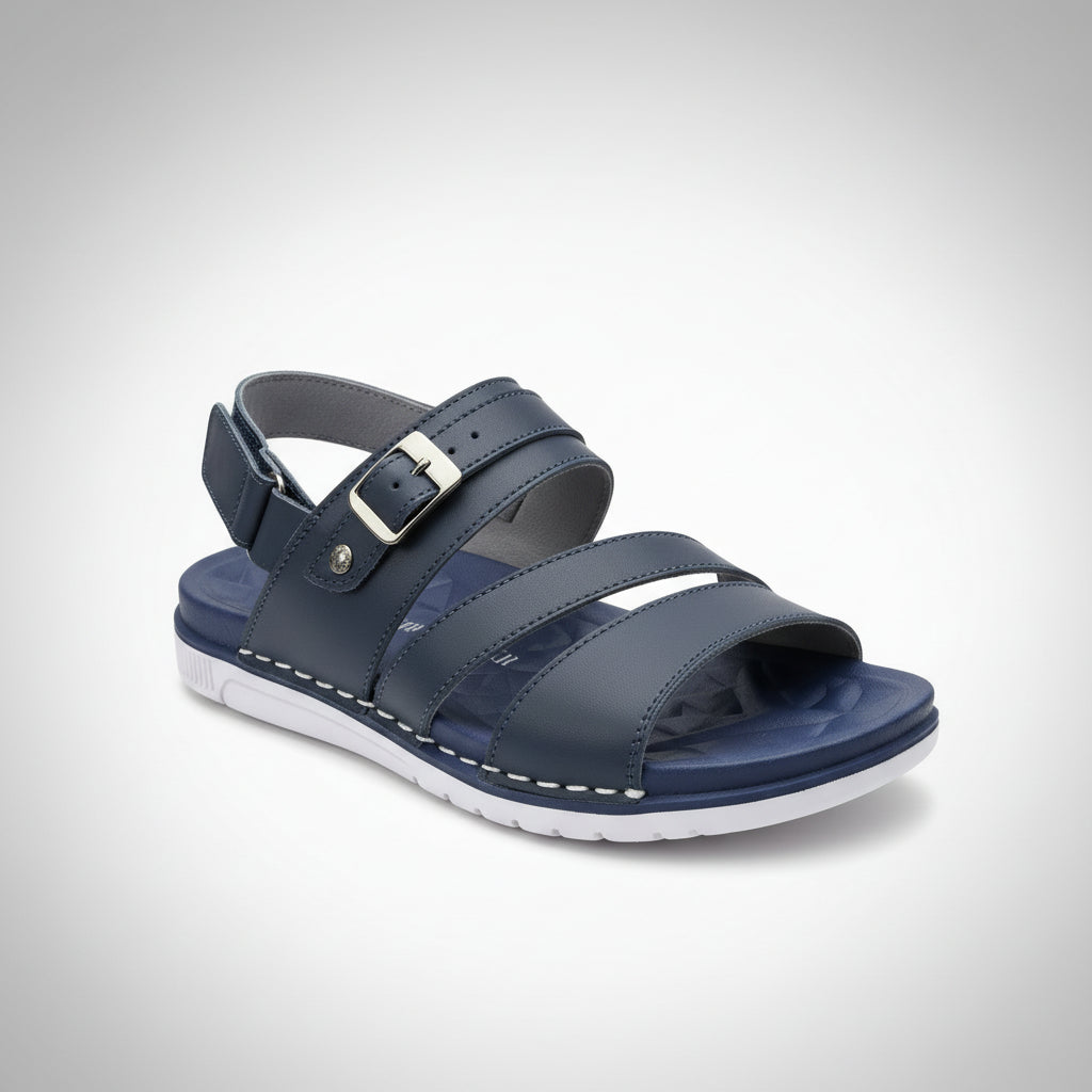Blue Leather Sandals for Men