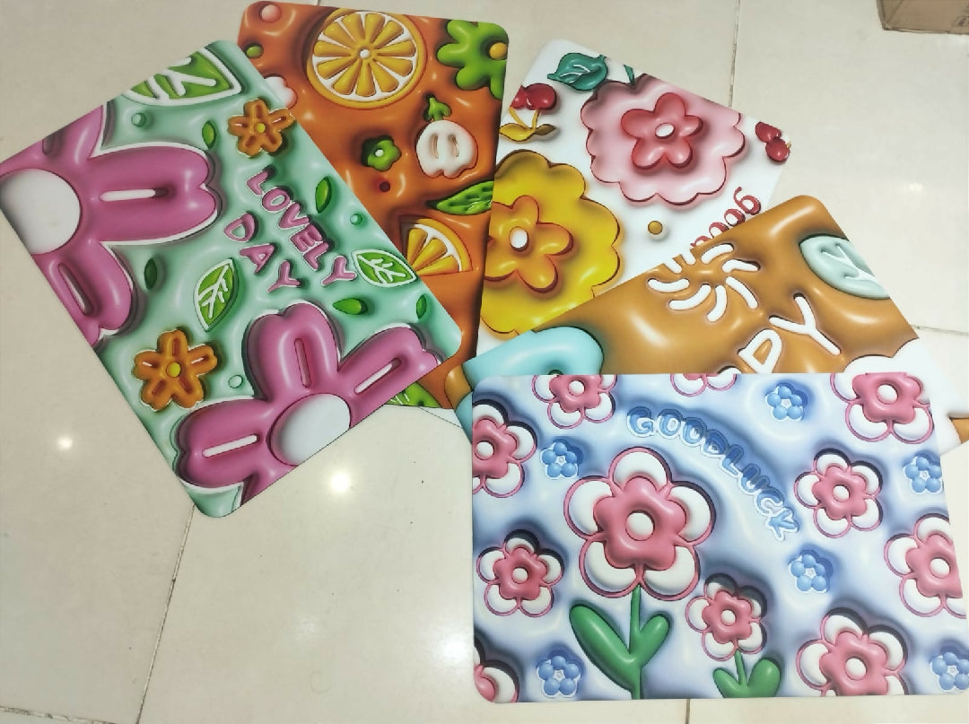 3D Visual Anti-Slip Absorbent Mat Bath Mat Rug Quick Dry Super Absorbent Non-Slip Thin Bathroom Rugs Fit Under Door Random color