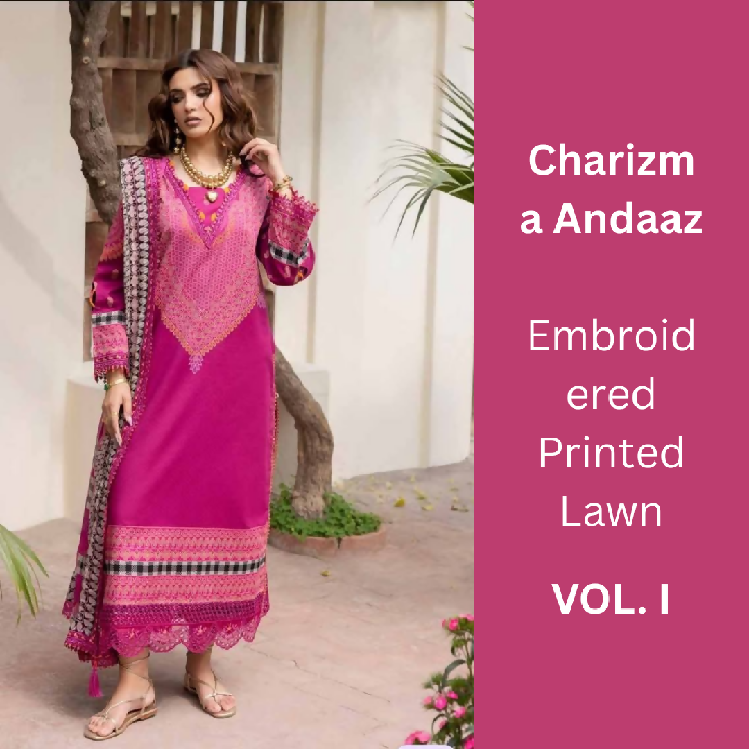 𝐂𝐡𝐚𝐫𝐢𝐳𝐦𝐚 𝐀𝐧𝐝𝐚𝐚𝐳 𝐕𝐨𝐥 𝟏 𝐄𝐦𝐛𝐫𝐨𝐢𝐝𝐞𝐫𝐞𝐝 𝐏𝐫𝐢𝐧𝐭𝐞𝐝 𝐋𝐚𝐰𝐧 𝐒𝐮𝐢𝐭 𝐰𝐢𝐭𝐡 𝐄𝐦𝐛𝐫𝐨𝐢𝐝𝐞𝐫𝐞𝐝 𝐂𝐡𝐢𝐟𝐟𝐨𝐧 𝐃𝐮𝐩𝐚𝐭𝐭𝐚 (𝟑-𝐏𝐢𝐞𝐜𝐞)