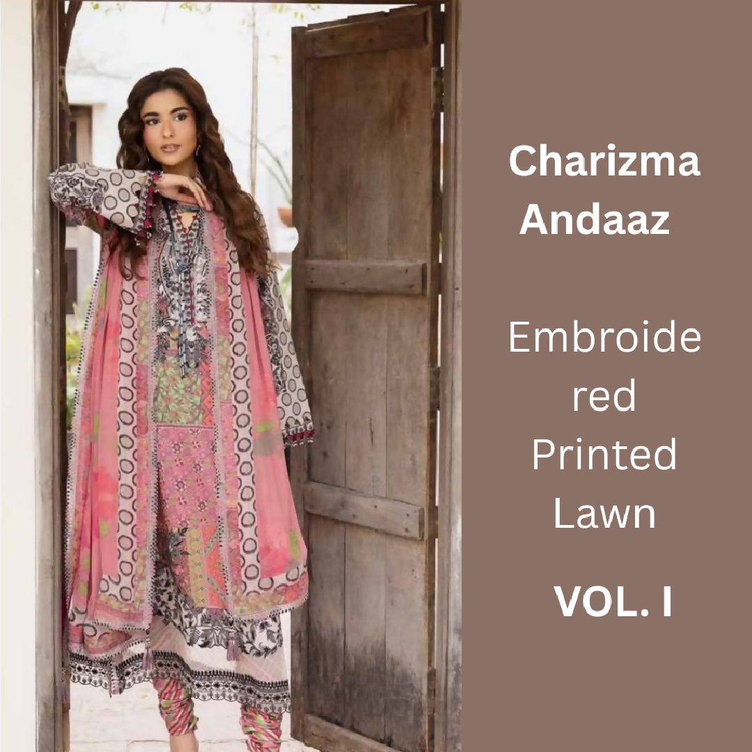 𝐂𝐡𝐚𝐫𝐢𝐳𝐦𝐚 𝐀𝐧𝐝𝐚𝐚𝐳 𝐕𝐨𝐥 𝟏 𝐄𝐦𝐛𝐫𝐨𝐢𝐝𝐞𝐫𝐞𝐝 𝐏𝐫𝐢𝐧𝐭𝐞𝐝 𝐋𝐚𝐰𝐧 𝐒𝐮𝐢𝐭 𝐰𝐢𝐭𝐡 𝐄𝐦𝐛𝐫𝐨𝐢𝐝𝐞𝐫𝐞𝐝 𝐂𝐡𝐢𝐟𝐟𝐨𝐧 𝐃𝐮𝐩𝐚𝐭𝐭𝐚 (𝟑-𝐏𝐢𝐞𝐜𝐞)