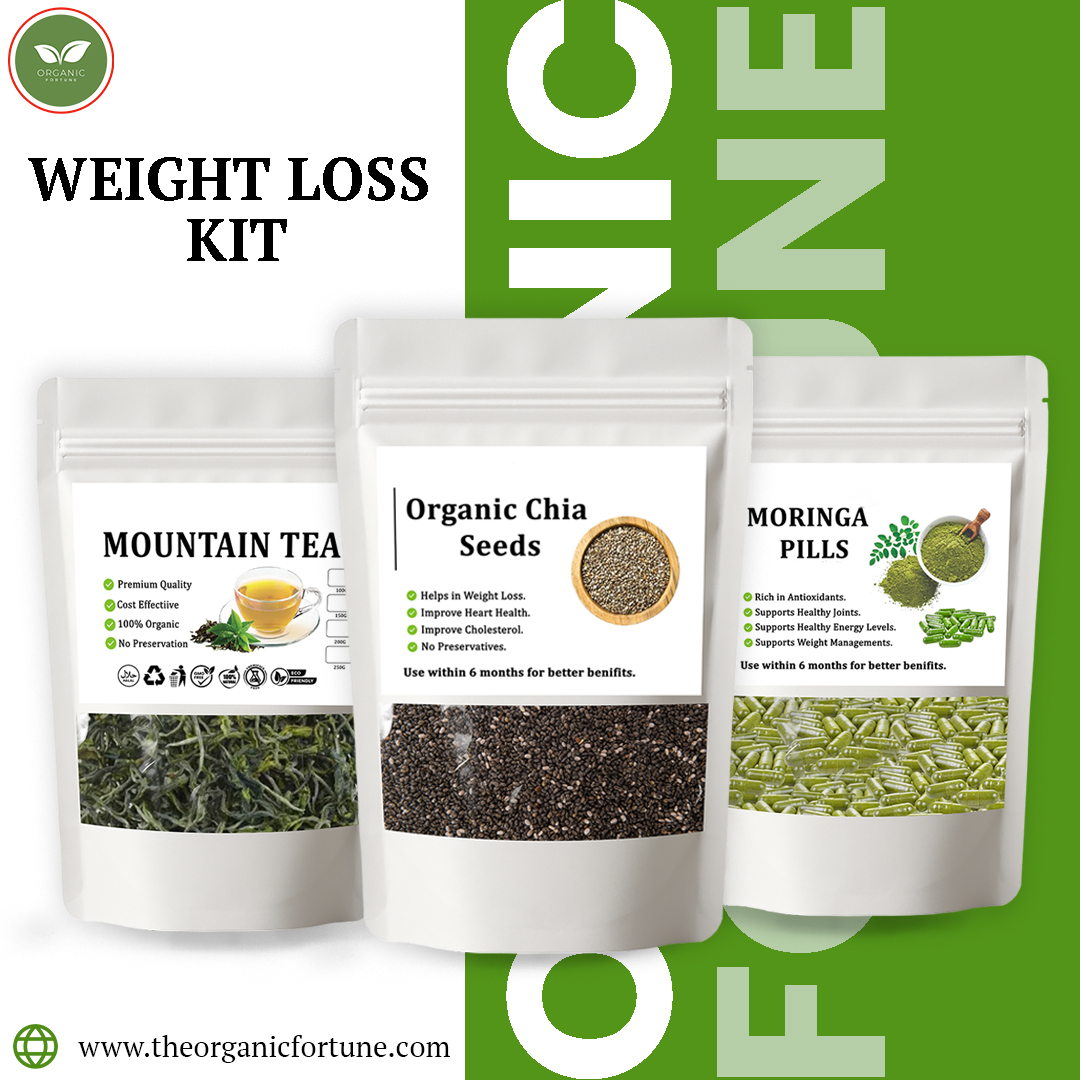 Natural Weight Loss Kit – Tea, Chia Seeds & Moringa Pills