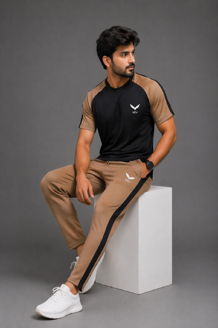 Premium Black and Skin Track Suit Polyester
