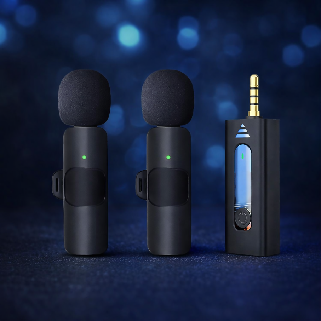 K35 Wireless Single Microphone High Quality 24GHz Lapel Mic Set with 35mm Receiver for Mobile Phones Cameras Speakers Vlogging Double Mic