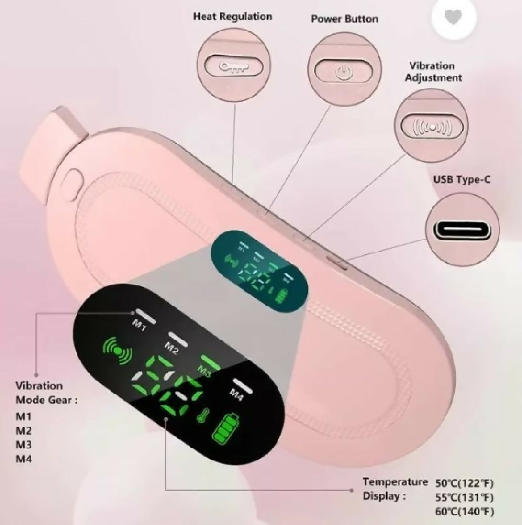 Period Cramp Relief Belt Portable Menstrual Heating Pad Heated Belly Belt For Menstrual Cramp Relief With 3 Heat Levels And 4 Modes Electric Belt Massage For Women And Girls