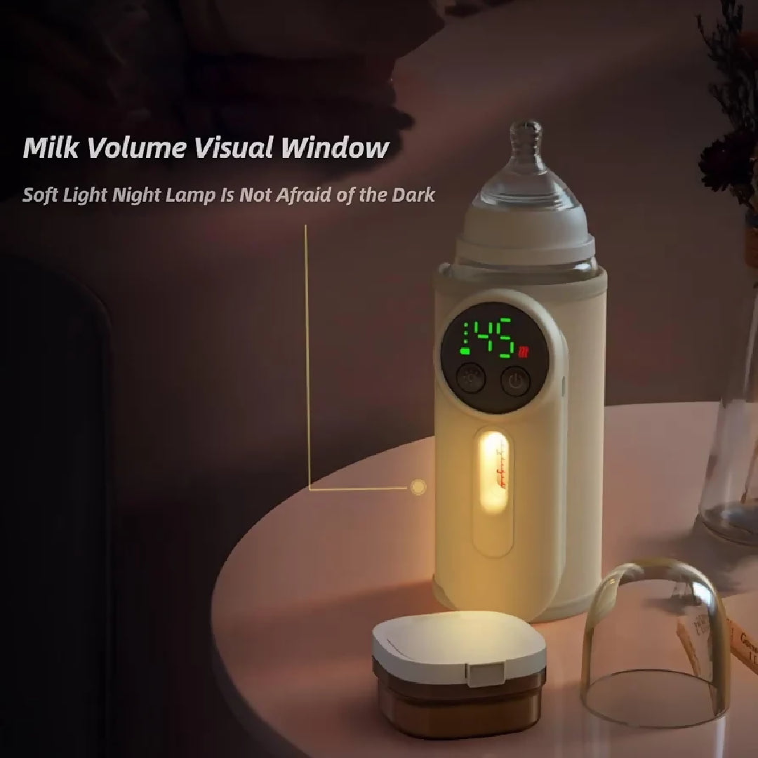 Portable Baby Bottle Warmer Portable Bottle Warmer for Travel Upgraded Baby Milk Warmer for Breastmilk or Formula Bottle Warmer On The Go with Milk Volume Window 6 Temperature Control 8000 MAh