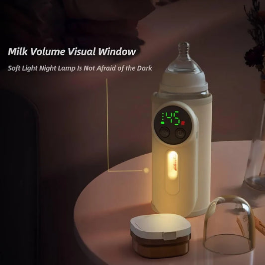 Portable Baby Bottle Warmer Portable Bottle Warmer for Travel Upgraded Baby Milk Warmer for Breastmilk or Formula Bottle Warmer On The Go with Milk Volume Window 6 Temperature Control 8000 MAh