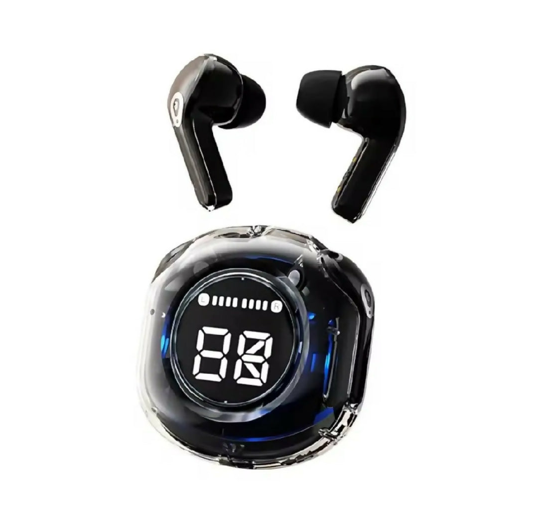 Air 39 Transparent Wireless Earbuds Lightening Display