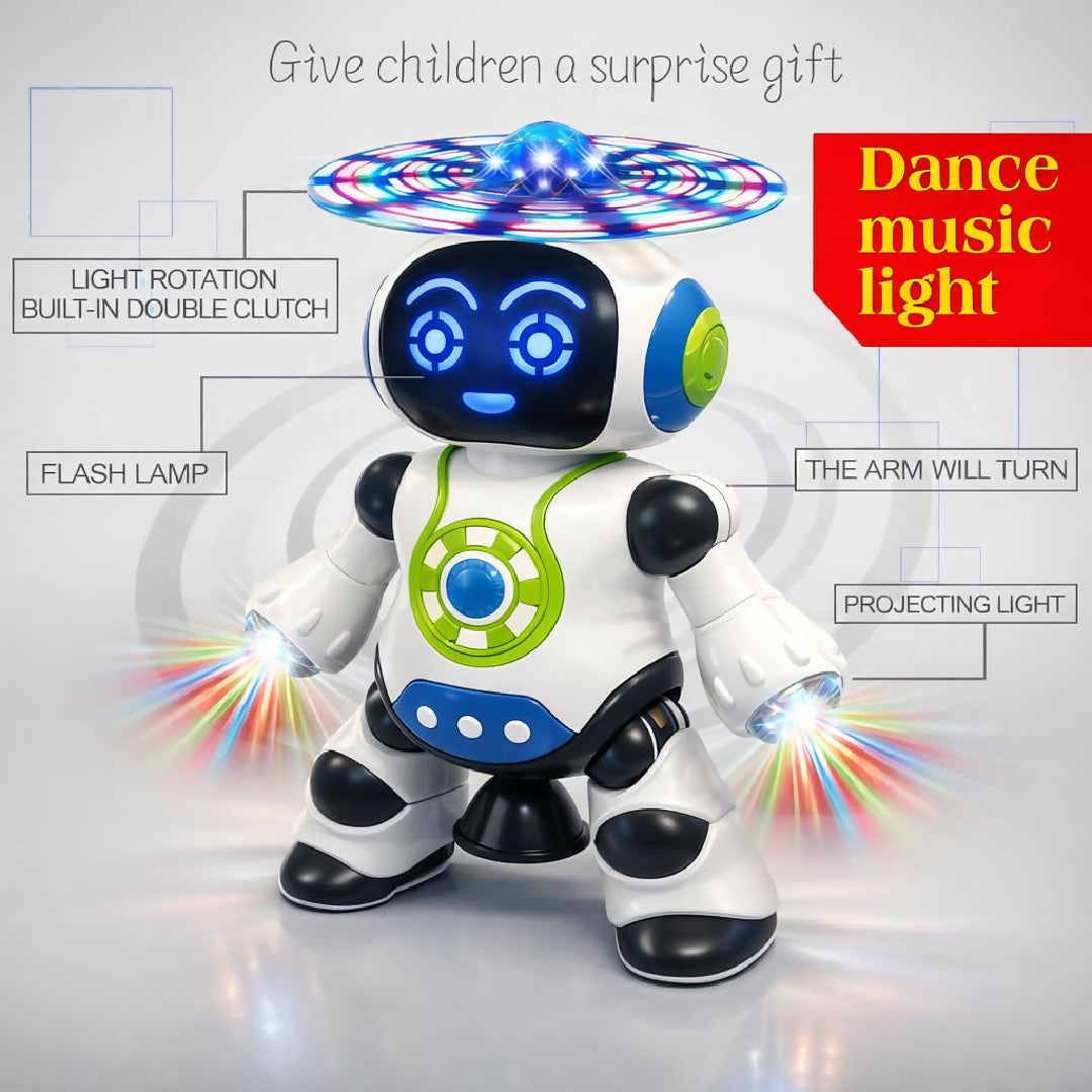 Dancing Robot Toy for Kids with Flashing Lights and Musical Sounds Real Moving Action