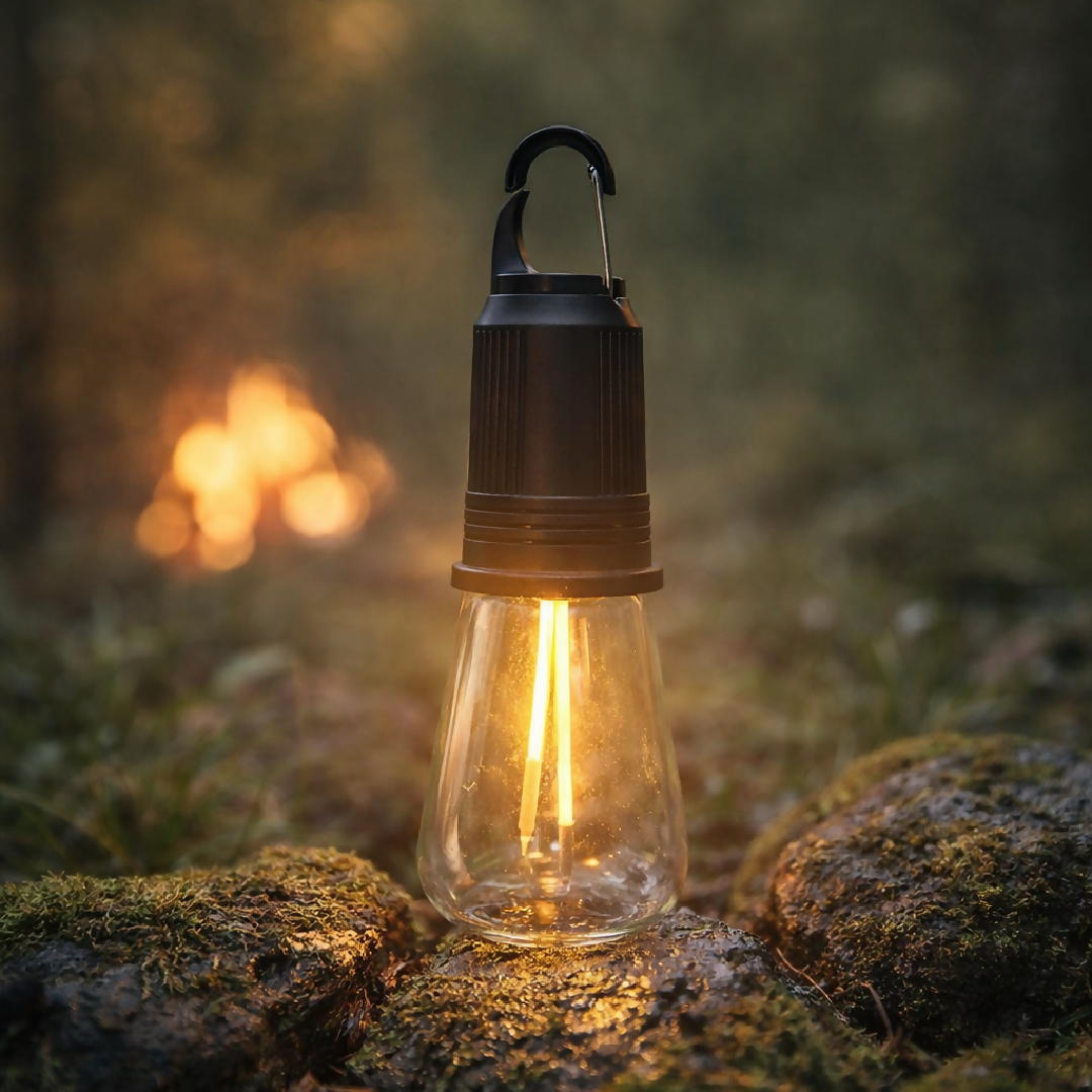 T02 Portable T02 Portable Hanging Camping Lamp Type-C Rechargeable Warm Light LED Bulb with 3 ModesType-C Rechargeable Warm Light LED Bulb with 3 Modes