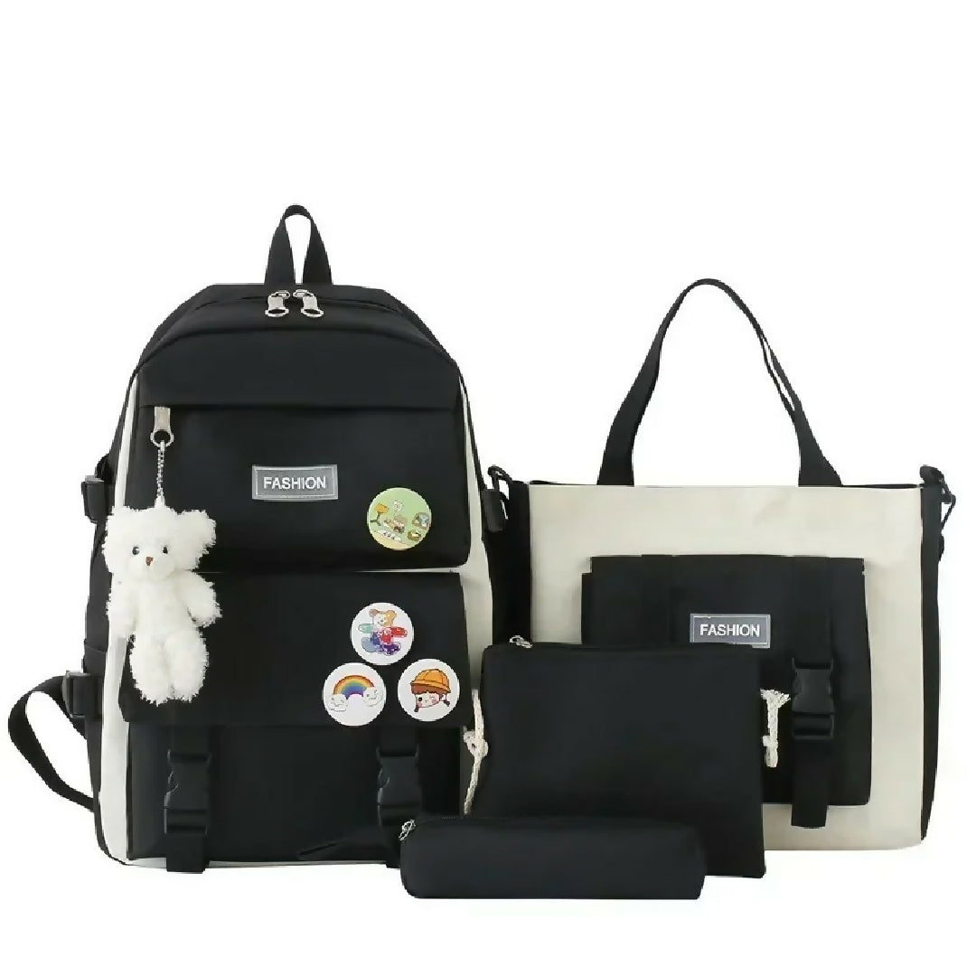 4-Piece School Bag Set Stylish Practical new arrival 2024 Black