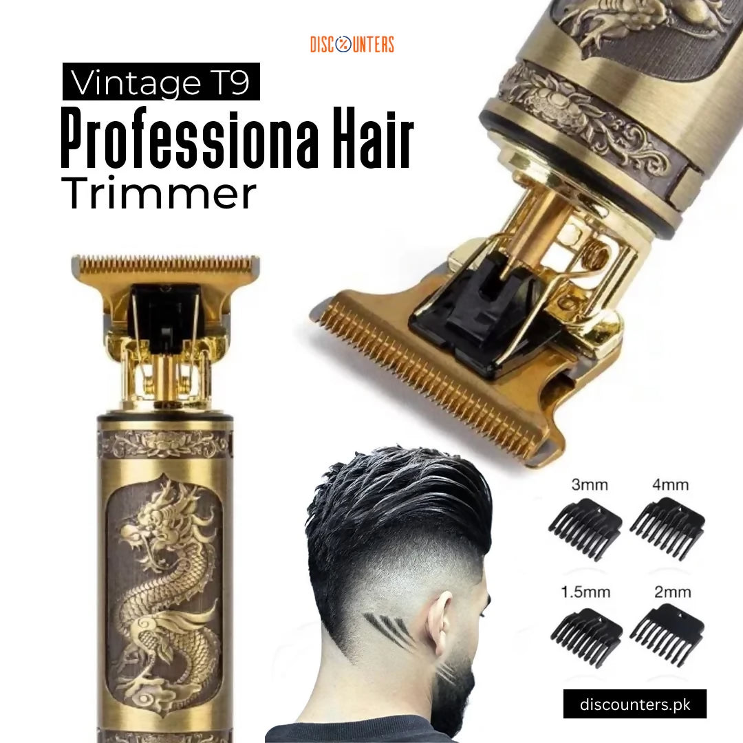 T9 Trimmer - Vintage T9 Gold Hair Trimmer - Premium Body Dragon Shape T9 Hair Trimmer