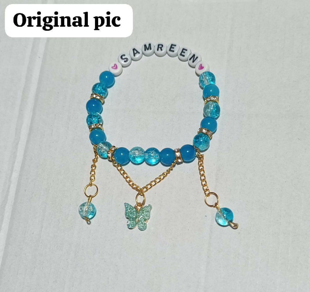 Personalized Custom Name Beaded Bracelet for Women Handmade Letter Bead Bracelet Unique Gift for Mom Sister Wife Best Friend