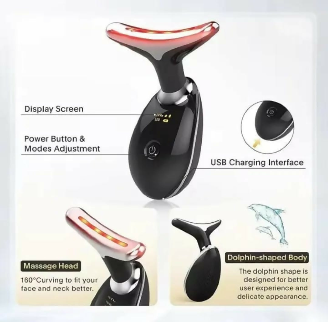 LED Photon Therapy Neck Massager Skin Tightening and Face Lifting Device