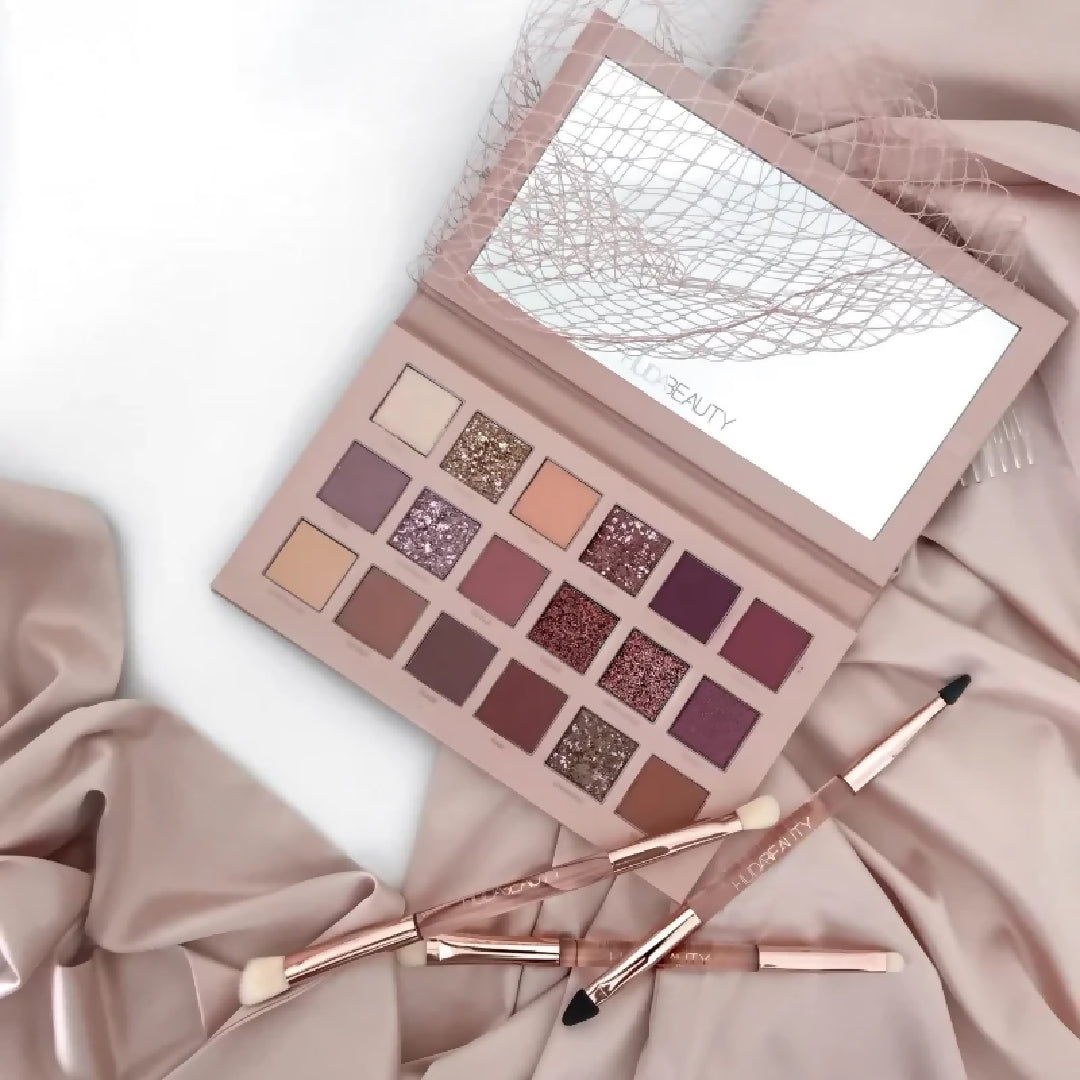 18 Colors Nude Eyeshadow Palette Matte and Shimmer Pigmented Shades Long Lasting
