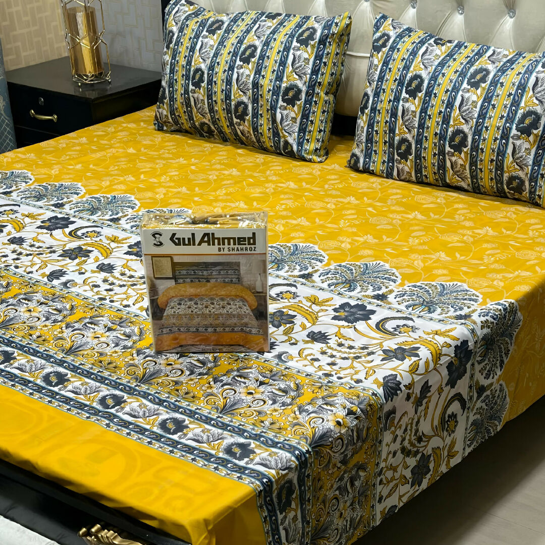 Premium Cotton Salonica Printed King Size Double Bed Sheet Set Volume 2 Exclusive Designs