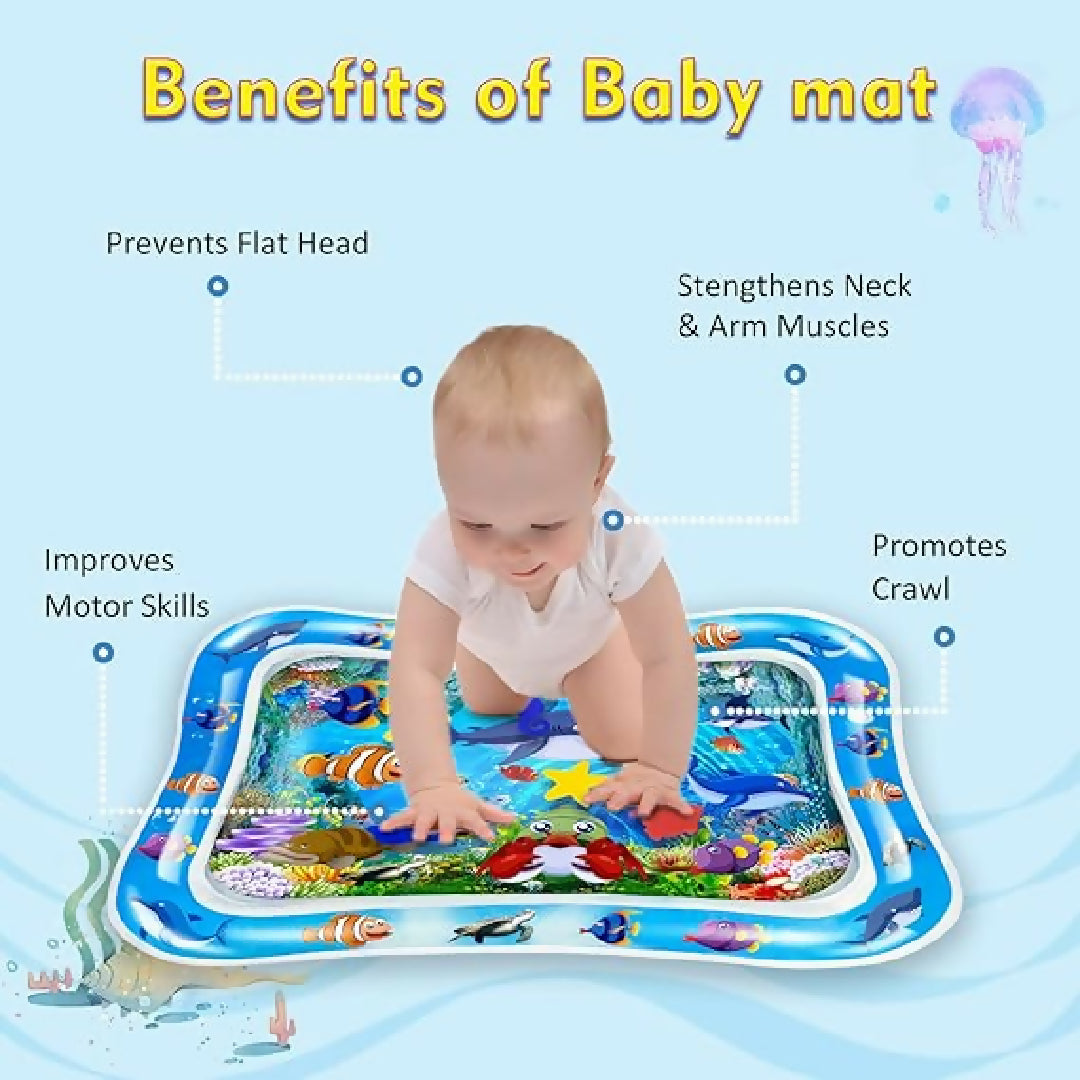 Sale Inflatable Leakproof Water Mat For Kids - Inflatable Tummy Time Mat - Random Color