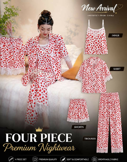 Nightwear Set 4 Piece Premium Quality