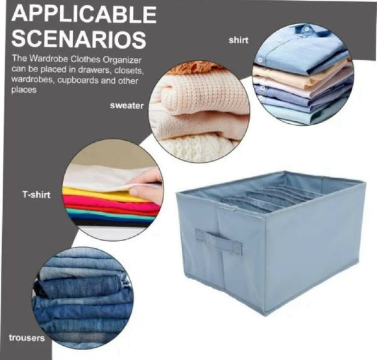 6 Grid Jeans and Clothes Organizer Foldable WardrobeLarge Drawer Organizer for Folded Clothes