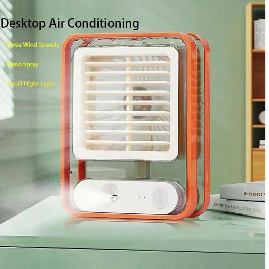 Type C Rechargeable Portable Desktop Air Conditioner With 3 Speed Spray Humidifier Purifier mini Fan