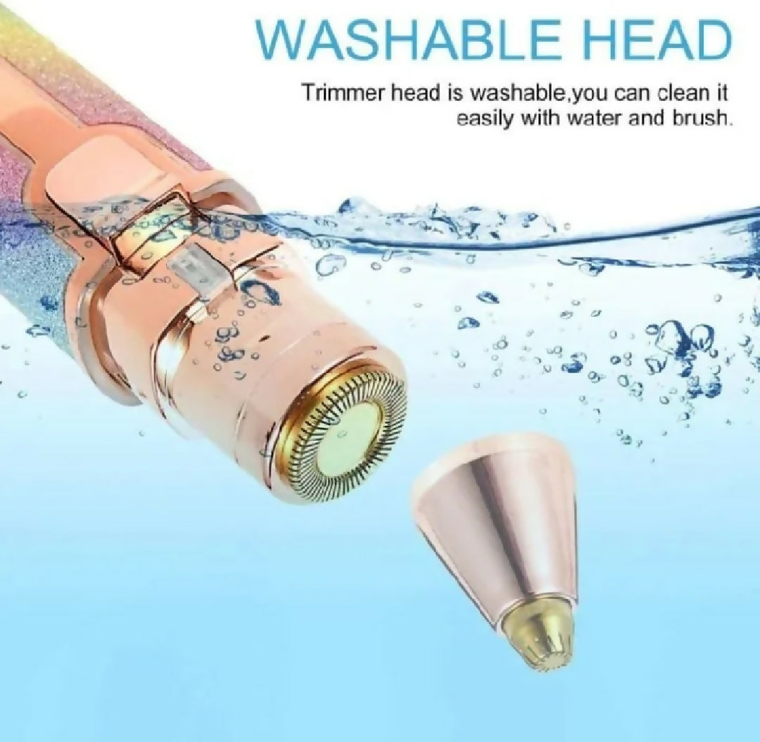 2-in-1 Rechargeable Eyebrow and Facial Hair Trimmer USB Electric Body Face Hair Remover for Women