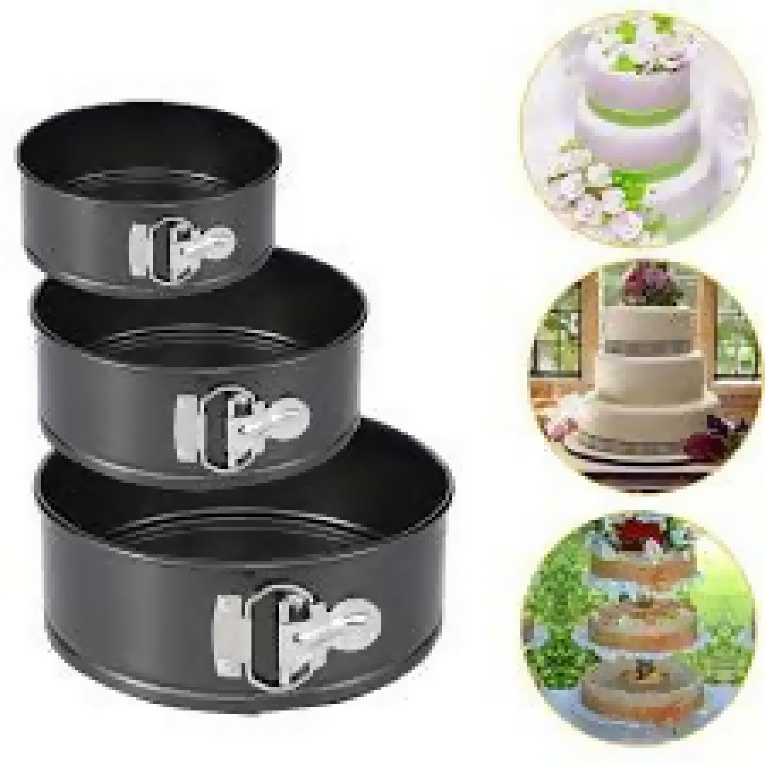 3pcs Round Cake Baking Mold Tin Tray Pan Bakeware Kit Kitchen DIY Desserts Baking