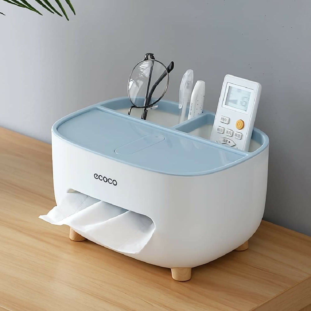 Ecoco Tissue Box Holder with Storage Compartment Lid