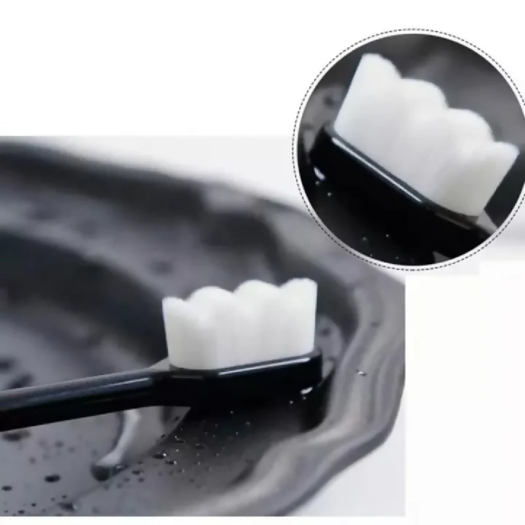 Ultra Fine Soft Toothbrush Nano Bristle Adult Tooth Brush Teeth Deep Cleaning Dental Oral Care Antibacterial Gum Health Hygiene Super Micro Toothbrushes For Sensitive Gums Fiber Thin Hair Whitening Superfine Thick Bristled Cleansing Handle Multicolour