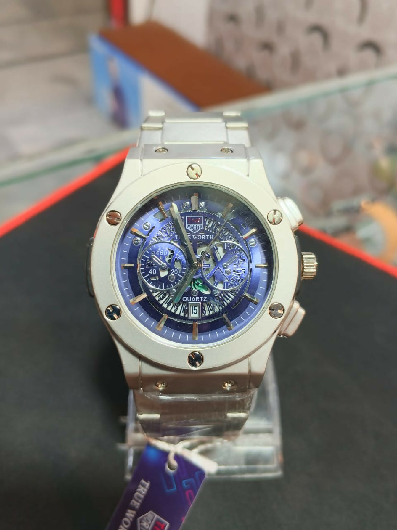 TCARTO Premium Black Skeleton Watch