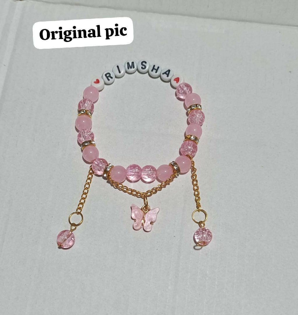 Personalized Custom Name Beaded Bracelet for Women Handmade Letter Bead Bracelet Unique Gift for Mom Sister Wife Best Friend
