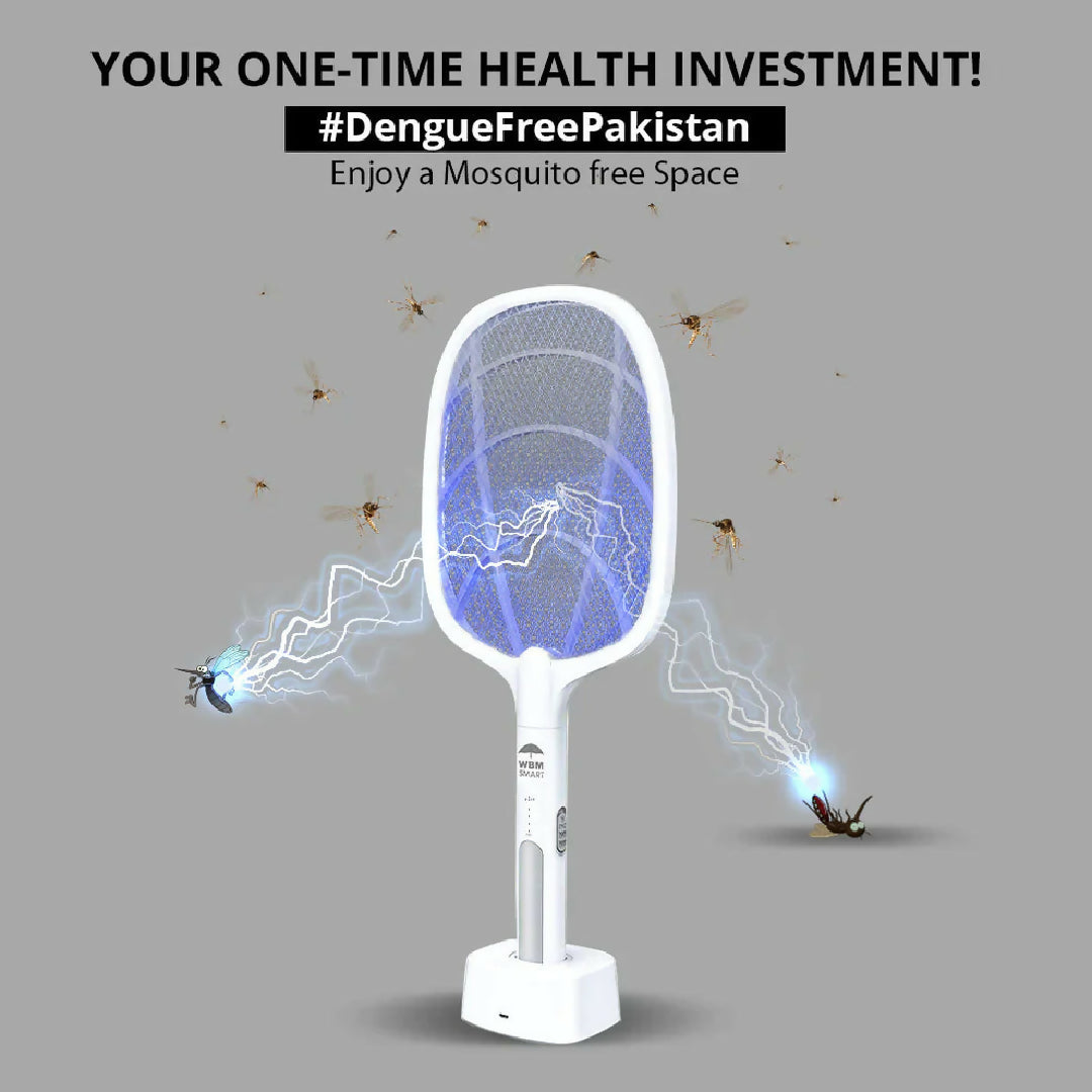 2 in 1 Rechargeable Electronic Mosquito Bat Racket Insect Killer Lamp