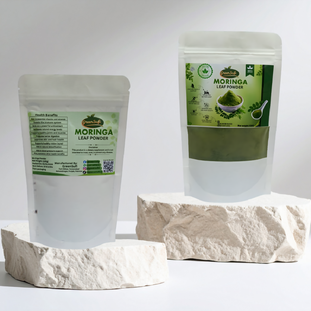 GreenSufi Premium Moringa Powder 100g High Protein Superfood for Weight Loss and Metabolism Raw Sohanjna Herbal Supplement