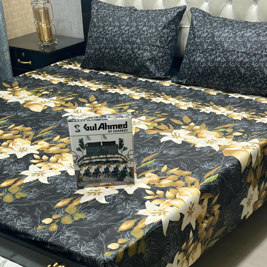Premium Cotton Salonica Printed King Size Double Bed Sheet Set Volume 2 Exclusive Designs