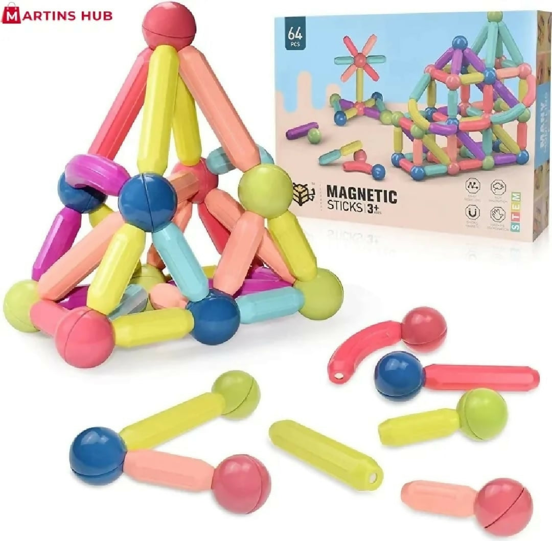 Magnetic Toys Building Blocks 36 PCS Kids Magnet Balls and Rods Set Toddler STEM Sticks Toy Learning Educational Block Games Stacking Toys for Boy Girl Age 3 Years Old Preschool