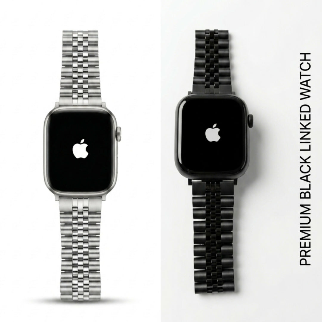 Apple Logo Smart Watch Series Dial with Stainless Steel 5-Link Premium And Luxury