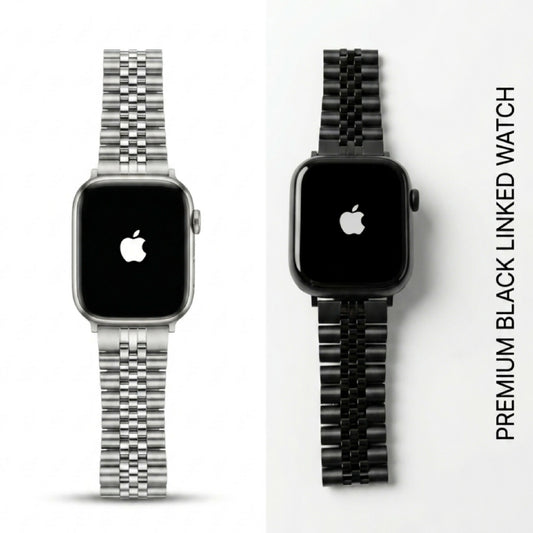 Apple Logo Smart Watch Series Dial with Stainless Steel 5-Link Premium And Luxury