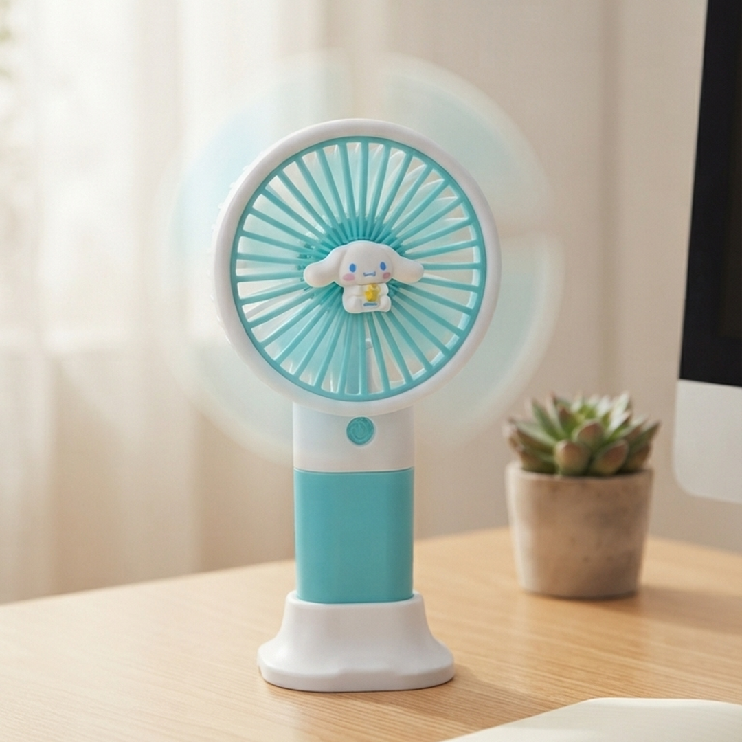 Mini Rechargeable Fan White and Green 1 piece