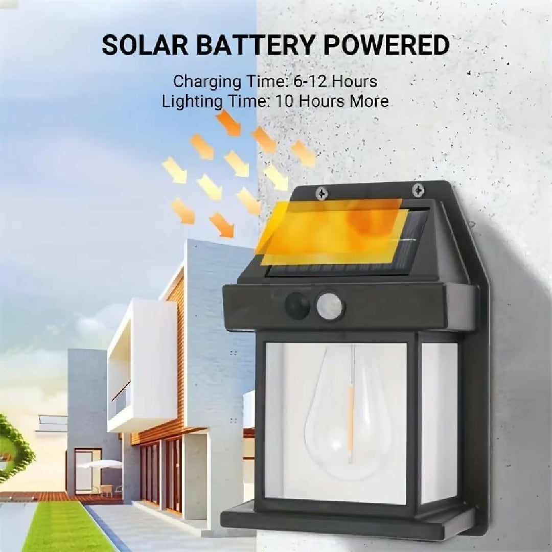 Solar Tungsten Filament Lamp Outdoor Waterproof Intelligent Induction Wall Lamp Courtyard Garden Villa Lighting