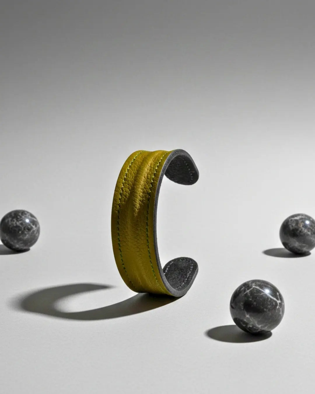 The Grit - Moss Olive - Kara Style Leather Bracelet / Leather Cuff