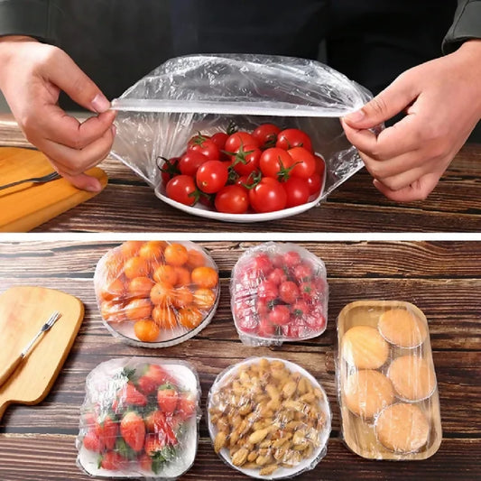 200pc Disposable Cling Film Cover Household Refrigerator Food Fruit Preservation Cover Dust-proof Plastic Fresh-keeping Cover - Panda Pouch Packing