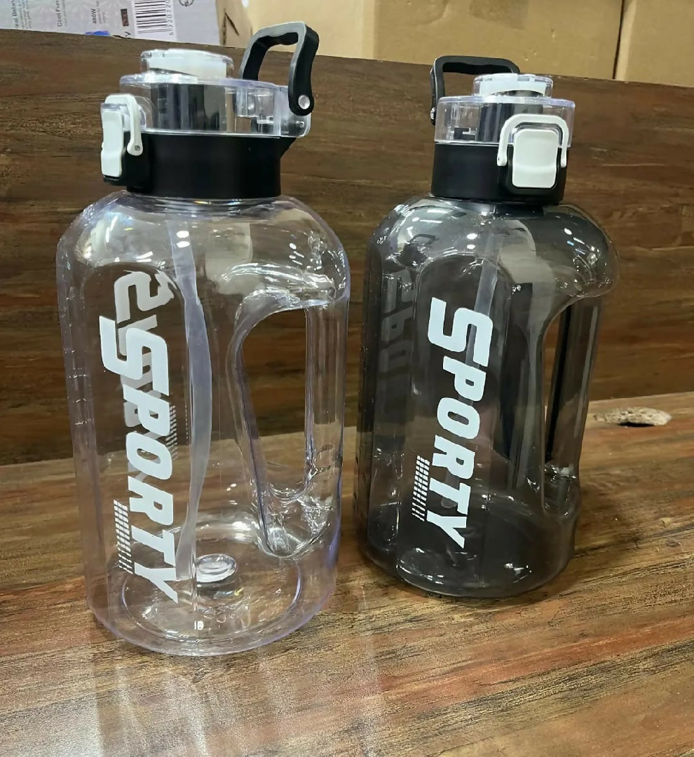 Sporty Water Bottle BPA Free Premium Quality with Time Marker 1L Large Sports Water Bottle with Handle Leak Proof for Fitness Gym Outdoor Travel Daily Use