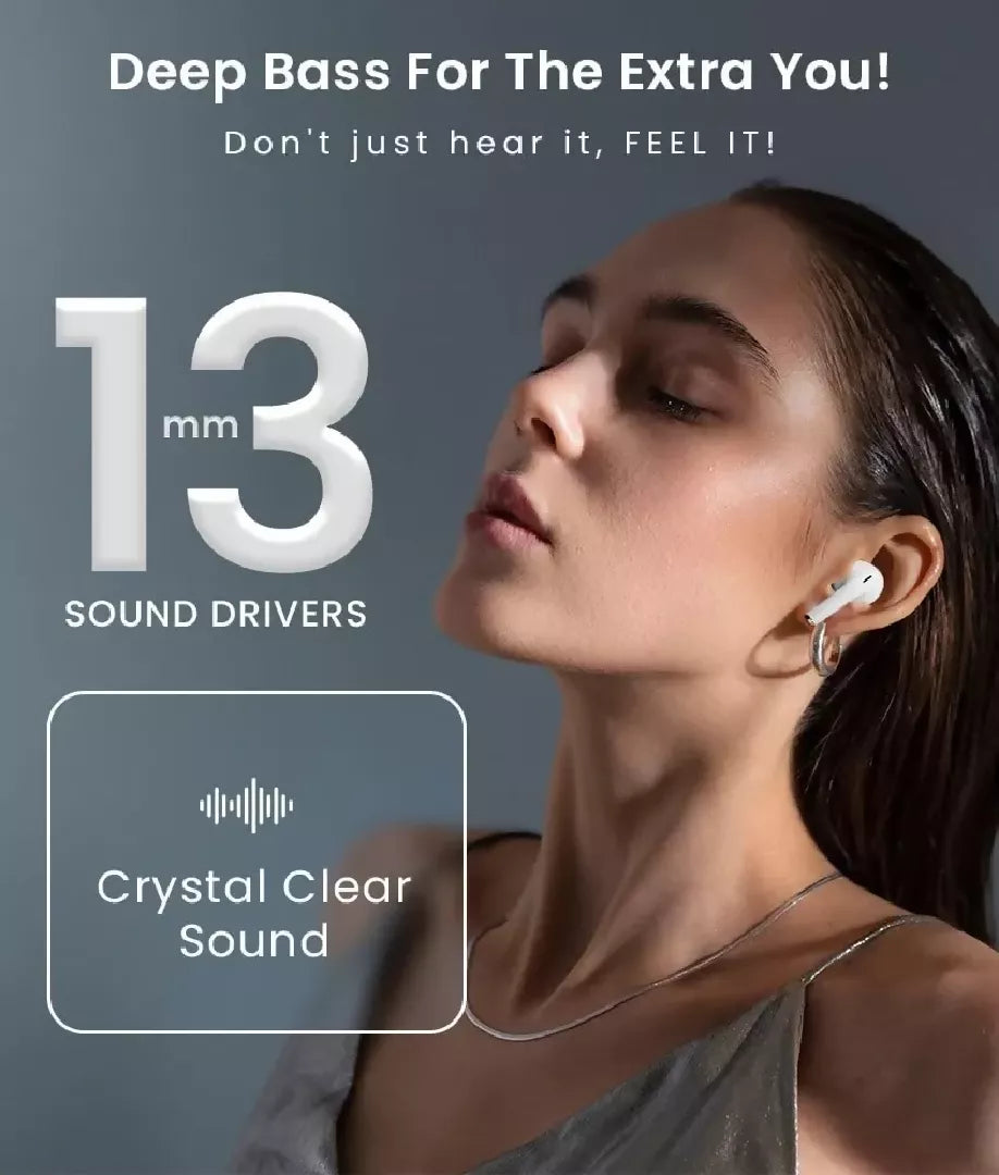A9 Pro High Quality Sound ENC Noise Reduction Wireless AirPods With Smart Touch Screen Control Black