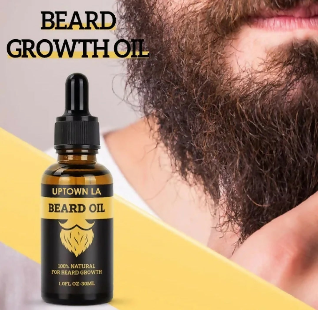 Uptown LA Beard Growth Oil for Thick Soft Healthy and Nourished Beard Care