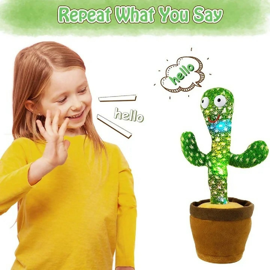 Dancing Cactus Toy - Talking Cactus - Tree Cactus Plush Toy for Children Kids Toddlers - Rechargeable Cactus Toys For Kids - With Box - With Cap