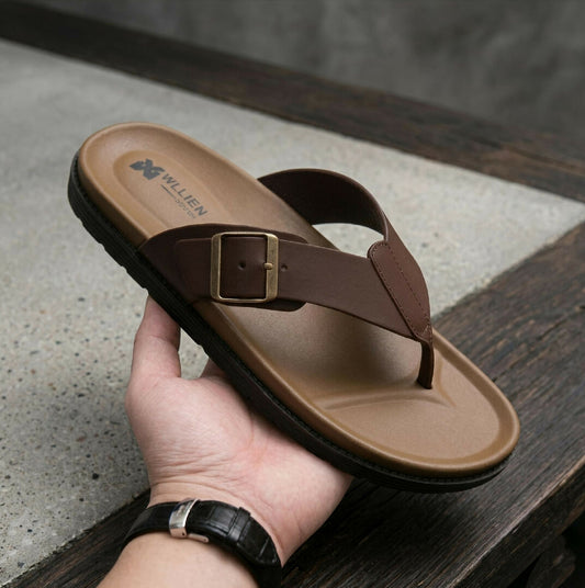 Men Ultra Soft Bed Comfort Chappal Ergonomic Orthopedic Slides with Adjustable Metal Buckle Lightweight Non Slip Summer Slippers